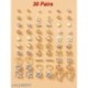 Rare 1 Jewellery For Women Girls Gold Plated Multicolor Pearl & Ad Studs Combo Of 30 Quirky Pairs