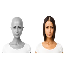 WigOWig Straight Beautiful Washable and Heat Resistant Hair Wig for Special Design for Bald Head(Suitable for cimo& Alopecia)