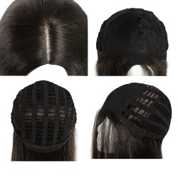 WigOWig Straight Beautiful Washable and Heat Resistant Hair Wig for Special Design for Bald Head(Suitable for cimo& Alopecia)