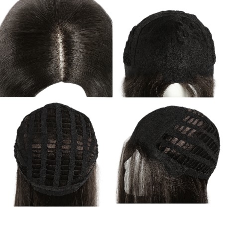 WigOWig Straight Beautiful Washable and Heat Resistant Hair Wig for Special Design for Bald Head(Suitable for cimo& Alopecia)