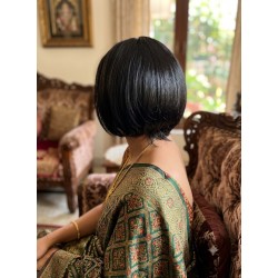 Full Head Hair Wig For Women/Ladies/Girls, Used For Patients Having Alopecia, Cancer Or On Chemo Therapy. Synthetic Hair Feel Like Human Hair (BoB Hair Wig Natural Black)