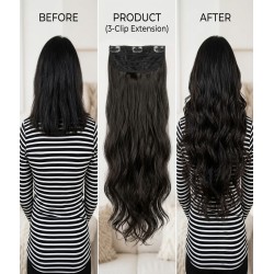 Premium Clip-in Hair Extension for Women – Instant Length & Volume (Natural Black)