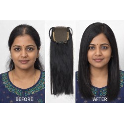 WigOWig Remy Multi-Donor 9A Grade 100% Indian Human Hair Closer Natural Brown Straight 40 grm Length 16Inch