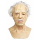 Realistic Old Man Silicone Mask with White Hair
