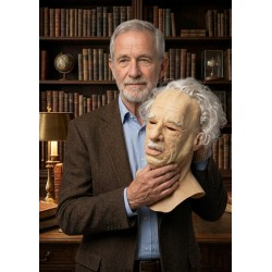 Realistic Old Man Silicone Mask with White Hair