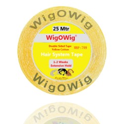 WigOWig™ Hair patch tape Wig tape Double sided Cloth tape Waterproof 25 meters Yellow