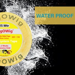 WigOWig™ Hair patch tape Wig tape Double sided Cloth tape Waterproof 25 meters Yellow