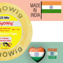 WigOWig™ Hair patch tape Wig tape Double sided Cloth tape Waterproof 25 meters Yellow