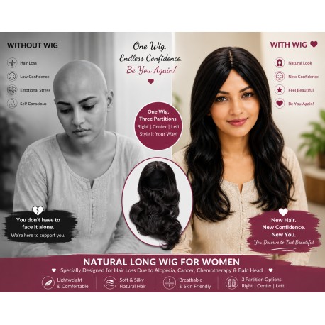 Curly Long Full Head Hair Wig for Women – Natural Looking Wig for Bald Head, Cancer, Alopecia & Hair Loss – Soft, Lightweight & Comfortable