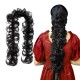 Hair Frill Extension for Women - Wavy Human Hair Blend Hairpiece for Volume & Style (Natural Brown)