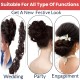 Hair Frill Extension for Women - Wavy Human Hair Blend Hairpiece for Volume & Style (Natural Brown)