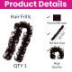 Hair Frill Extension for Women - Wavy Human Hair Blend Hairpiece for Volume & Style (Natural Brown)