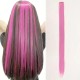 Clip-in Hair Extensions, Straight Synthetic Hair Piece, 20 Inches Long, Single Piece (Pink)