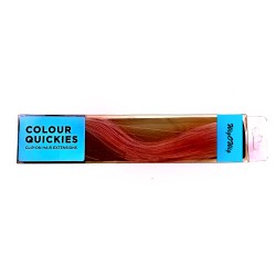 Clip-in Hair Extensions, Straight Synthetic Hair Piece, 20 Inches Long, Single Piece (Pink)