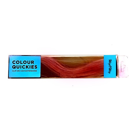 Clip-in Hair Extensions, Straight Synthetic Hair Piece, 20 Inches Long, Single Piece (Pink)