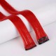 Clip-in Red Hair Extensions, Straight Synthetic Hair Piece, 20 Inches Long, Single Piece (red)
