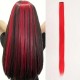 Clip-in Red Hair Extensions, Straight Synthetic Hair Piece, 20 Inches Long, Single Piece (red)