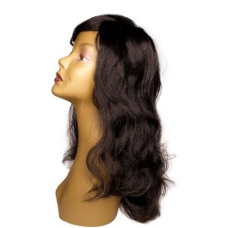 Long Wavy Black Hair Wig for Women | Natural-Look Full Coverage Wig with Side Parting | Soft Waves for Everyday Wear