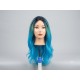 Long Wavy Blue Ombre Wig with Dark Roots – Heat Resistant Synthetic Cosplay Wig
