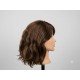 Short Dark Brown Wavy Bob Wig with Side Bangs – Natural Synthetic Everyday Hairpiece