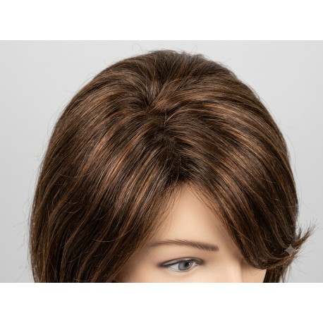 Short Dark Brown Wavy Bob Wig with Side Bangs – Natural Synthetic Everyday Hairpiece