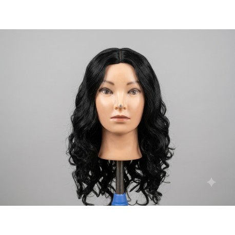 Classic Long Wavy Black Wig with Middle Part – Heat Resistant Synthetic Everyday Wig