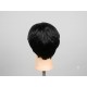 Short Natural Black Men's Wig – Side Swept Bangs Synthetic Hair System for Daily Use