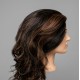 Wavy Black Lace Front Wig with Brown Highlights – Synthetic Shoulder Length Wavy Wig