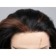 Wavy Black Lace Front Wig with Brown Highlights – Synthetic Shoulder Length Wavy Wig