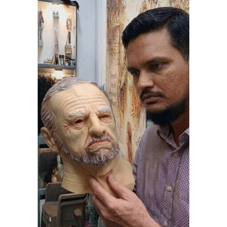 Realistic Old Man Latex Mask with Hair & Beard – Realistic Elderly Man Head Mask for Halloween, Cosplay, Costume Parties
