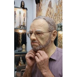 Realistic Old Man Latex Mask with Hair & Beard – Realistic Elderly Man Head Mask for Halloween, Cosplay, Costume Parties