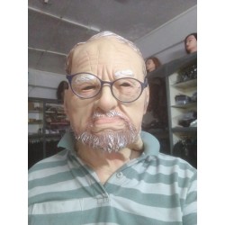 Realistic Old Man Latex Mask with Hair & Beard – Realistic Elderly Man Head Mask for Halloween, Cosplay, Costume Parties