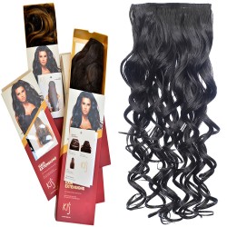 KIS Beautiful Ex-8 Curly Clip-in HAIR EXTENSION with natural Brown Color 100% Human hair blend | Tangle free Hair