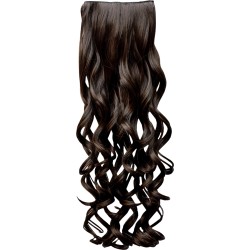 KIS Beautiful Ex-6 Curly Clip-in HAIR EXTENSION with natural Brown Color 100% Human hair blend | Tangle free Hair