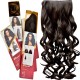 KIS Beautiful Ex-6 Curly Clip-in HAIR EXTENSION with natural Brown Color 100% Human hair blend | Tangle free Hair