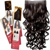 KIS Beautiful Ex-7 Curly Clip-in HAIR EXTENSION with natural Brown Color 100% Human hair blend  Tangle free Hair