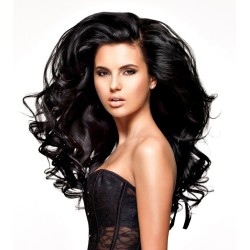 KIS Beautiful Ex-10 Curly Clip-in HAIR EXTENSION with natural Brown Color 100% Human hair blend | Tangle free Hair