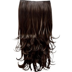 KIS Beautiful Ex-10 Curly Clip-in HAIR EXTENSION with natural Brown Color 100% Human hair blend | Tangle free Hair