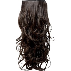 KIS Beautiful Ex-12 Curly Clip-in HAIR EXTENSION with natural Brown Color 100% Human hair blend | Tangle free Hair