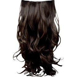 KIS Beautiful Ex-11 Curly Clip-in HAIR EXTENSION with natural Brown Color 100% Human hair blend  Tangle free Hair