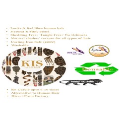 KIS Beautiful Ex-14 Curly Clip-in HAIR EXTENSION with natural Brown Color 100% Human hair blend  Tangle free Hair