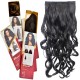 KIS Beautiful Ex-14 Curly Clip-in HAIR EXTENSION with natural Brown Color 100% Human hair blend  Tangle free Hair