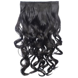 KIS Beautiful Ex-14 Curly Clip-in HAIR EXTENSION with natural Brown Color 100% Human hair blend  Tangle free Hair