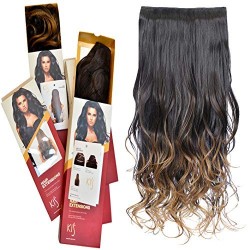 Kis Beautiful Nk-53 Curly Clip-in Hair Extension With Omber Gold Color 100% Human Hair Blend  Tangle Free Hair