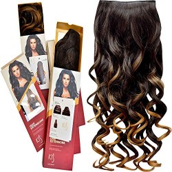 Kis Beautiful Ex-6 Curly Clip-in Hair Extension With Omber Gold Color 100% Human Hair Blend  Tangle Free Hair