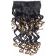 Kis Beautiful Ex-13 Curly Clip-in Hair Extension With Omber Gold Color 100% Human Hair Blend  Tangle Free Hair