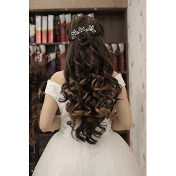 Kis Beautiful Ex-13 Curly Clip-in Hair Extension With Omber Gold Color 100% Human Hair Blend  Tangle Free Hair