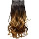 Kis Beautiful Ex-12 Curly Clip-in Hair Extension With Omber Gold Color 100% Human Hair Blend  Tangle Free Hair