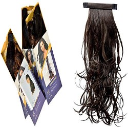 Kis Beautiful So4 Snapon Ponytail/hair Extension (2 In 1) With Natural Brown Color 100% Human Hair Blend  Tangle Free Hair