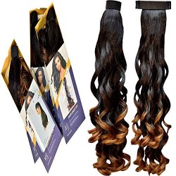 Kis Beautiful So3 Snapon Ponytail/hair Extension (2 In 1) With Omber Gold Color 100% Human Hair Blend  Tangle Free Hair